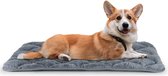 Hondendeken, wollig, hondenkussen, wasbaar, antislip, hondenmat, hondenbed voor kleine, middelgrote en grote honden, deken, ligmat, kattenkussen, grijs, 75 x 48 cm