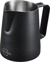 Pot à lait en acier inoxydable 350 ml noir - accessoires de barista professionnels avec bec verseur latte art