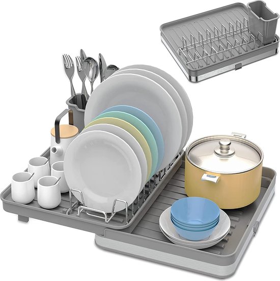 Casa & Casa Verchroomd Afdruiprek - Ruim Opbergrek Met Bestekhouder En Lekbak Voor Een Nette Keuken Casa & Casa Verchroomd Afdruiprek - Ruim Opbergrek Met Bestekhouder En Lekbak Voor Een Nette Keuken