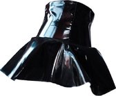 BamBella® - Datex mini Rok - Maat S/M zwart Rollenspel sm dames sexy Glans kleding mix van Latex en stof | Datex