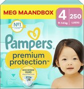 Pampers - Protection Premium - Taille 4 - Mega Boîte Mensuelle - 250 couches - 9/14 KG