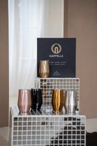 Cappella (set van 5 - Gemengde kleuren) - Roestvrijstalen wijnglas | Wijnglas als cadeau | Geïsoleerde wijnbeker van 350 ml met deksel | Feestelijke koffiemok, koffiebeker, theebeker, theeglas