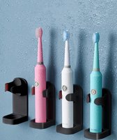 Tandenborstel houder | 1 Stuk | Elektrische tandenborstel | Wand gemonteerd met plakstrip | Zwart | Kunststof