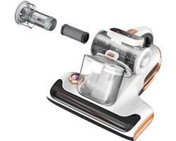 JIGOO T600 Dual-Cup Smart Anti-Mite Cleaner Bedstofzuiger, 700W 15KPa Zuigkracht, Huisstofmijt Sensor, UV-licht, Ultrasone Tech, 99,99% Mijtenverwijdering, EU-stekker - Wit