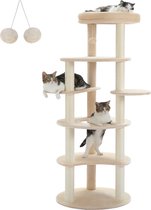 LiMa® - Kattenboom voor katten - Krabpaal - Klimtoren - Bungelende balstok - Afmeting H 154 B 54 D 48 cm
