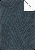 Proefstaal ESTAhome behang palmbladeren donkerblauw - 139433 - 26,5 x 21 cm