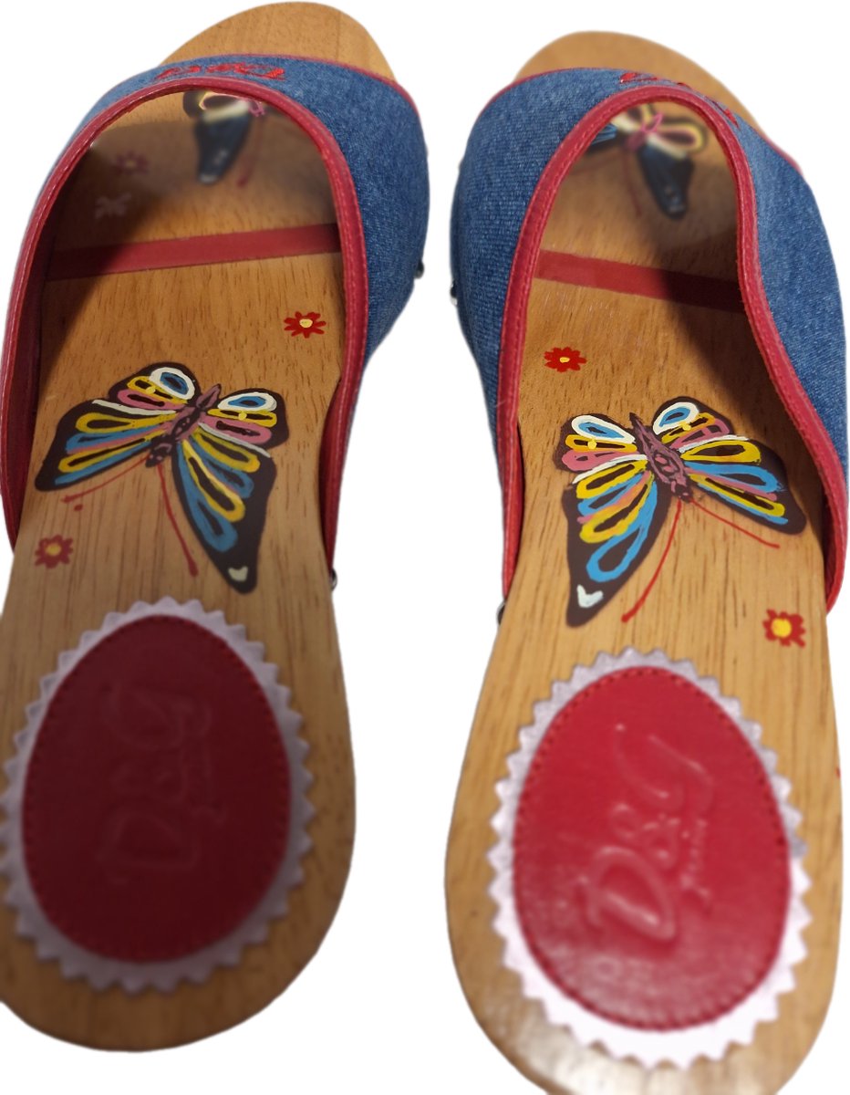 D&G WOODEN SLIPPER MET DENIM UPPER SIZE 38