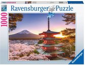 Puzzle Ravensburger Fleur de cerisier au Berg Fuji - Puzzle - 1000 pièces