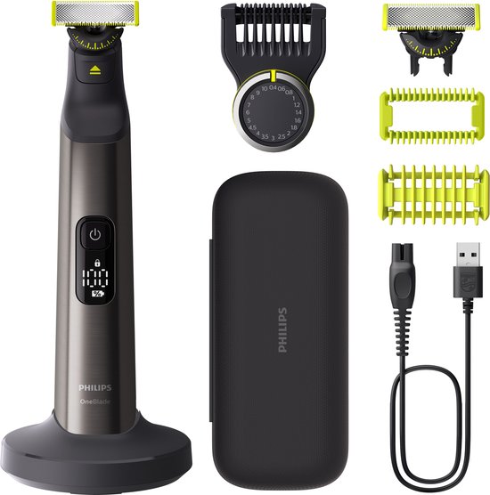 Philips OneBlade Pro 360 Face + Body – Zilver - Trimmer, scheerapparaat en styler in 1 - Inclusief luxe reisetui - QP6652/30