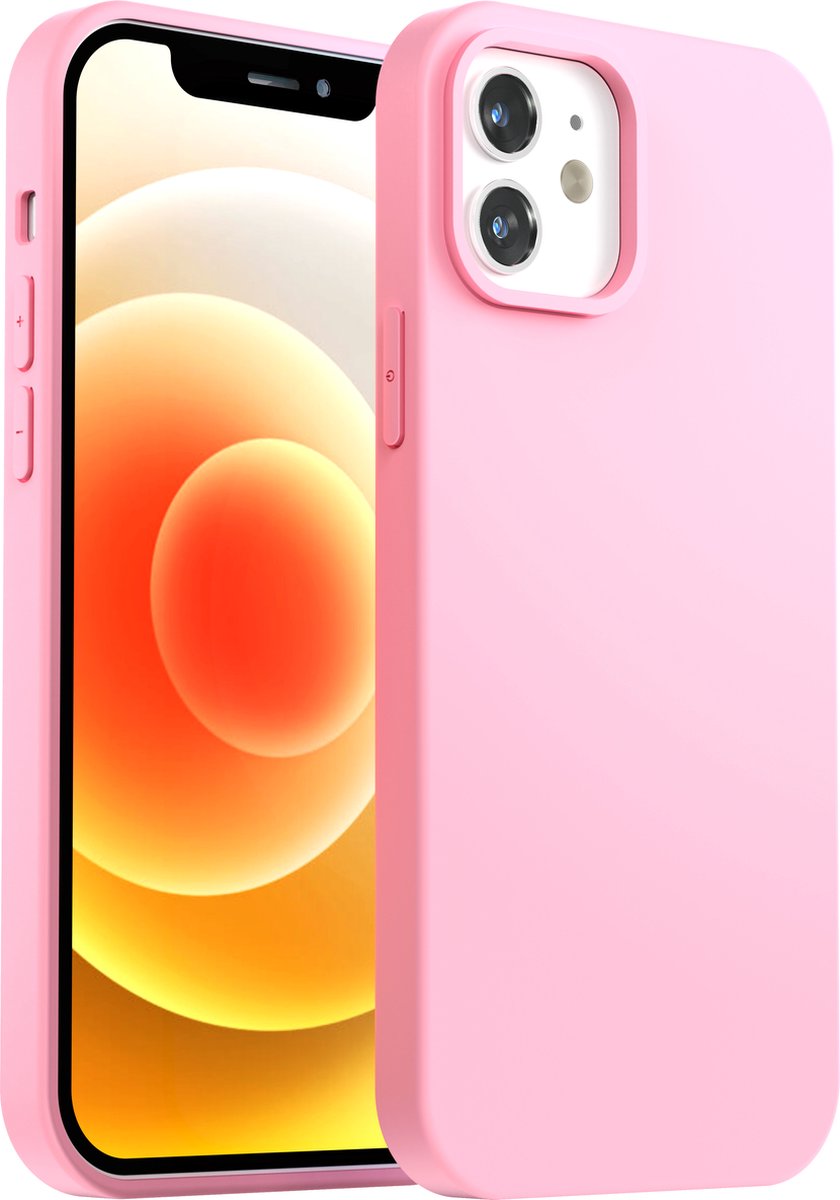 My Case hoesje geschikt voor iPhone 12 Roze Hoesje Siliconen Case Cover - iPhone 12 Roze