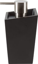 zeepdispenser Yoshi | met RVS pomp | Dispenser voor vloeibare zeep | Polyhars | 350 ml | Duurzaam en robuust | Zwart