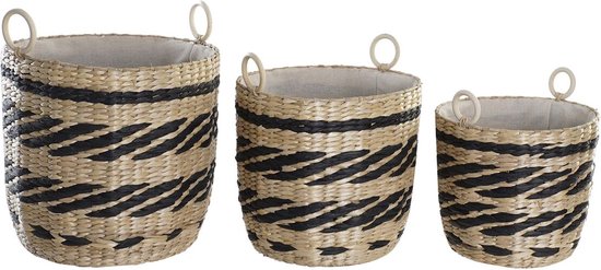 Basket spelset DKD Home Decor Polyester Koloniaal Vezel (38 x 38 x 36 cm)