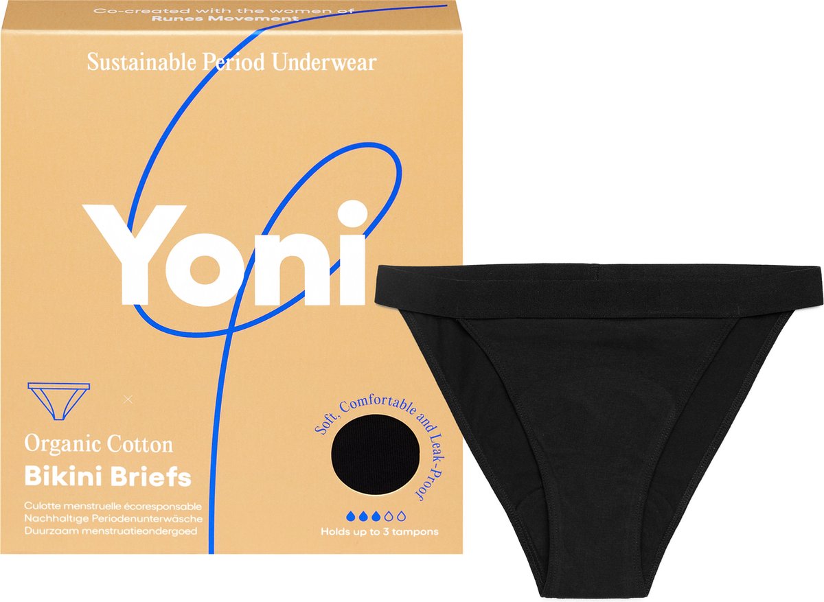 Yoni Menstruatie Ondergoed - Bikini Brief - Biologisch Katoen - Period Underwear - Maat XS