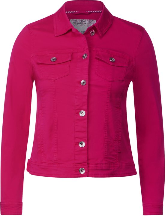 CECIL TOS Denim Jacket Color Dames Jas - pink sorbet - Maat L