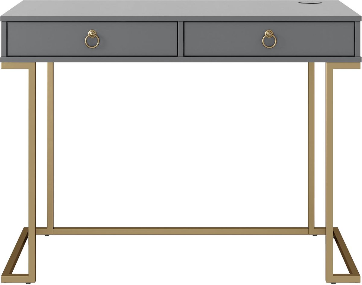 Camila-Schrijftafel - 2-Laden - Grafietgrijs