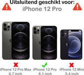 Hoes Geschikt voor iPhone 12 Pro Hoesje Siliconen Back Cover Case - Hoesje Geschikt voor iPhone 12 Pro Hoes Cover Hoesje - Wit
