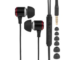 Nuvance Oortjes met Draad - 3.5mm Jack Aansluiting - Oordopjes met Draad - In-Ear Oortjes met Draad en Microfoon - Zwart