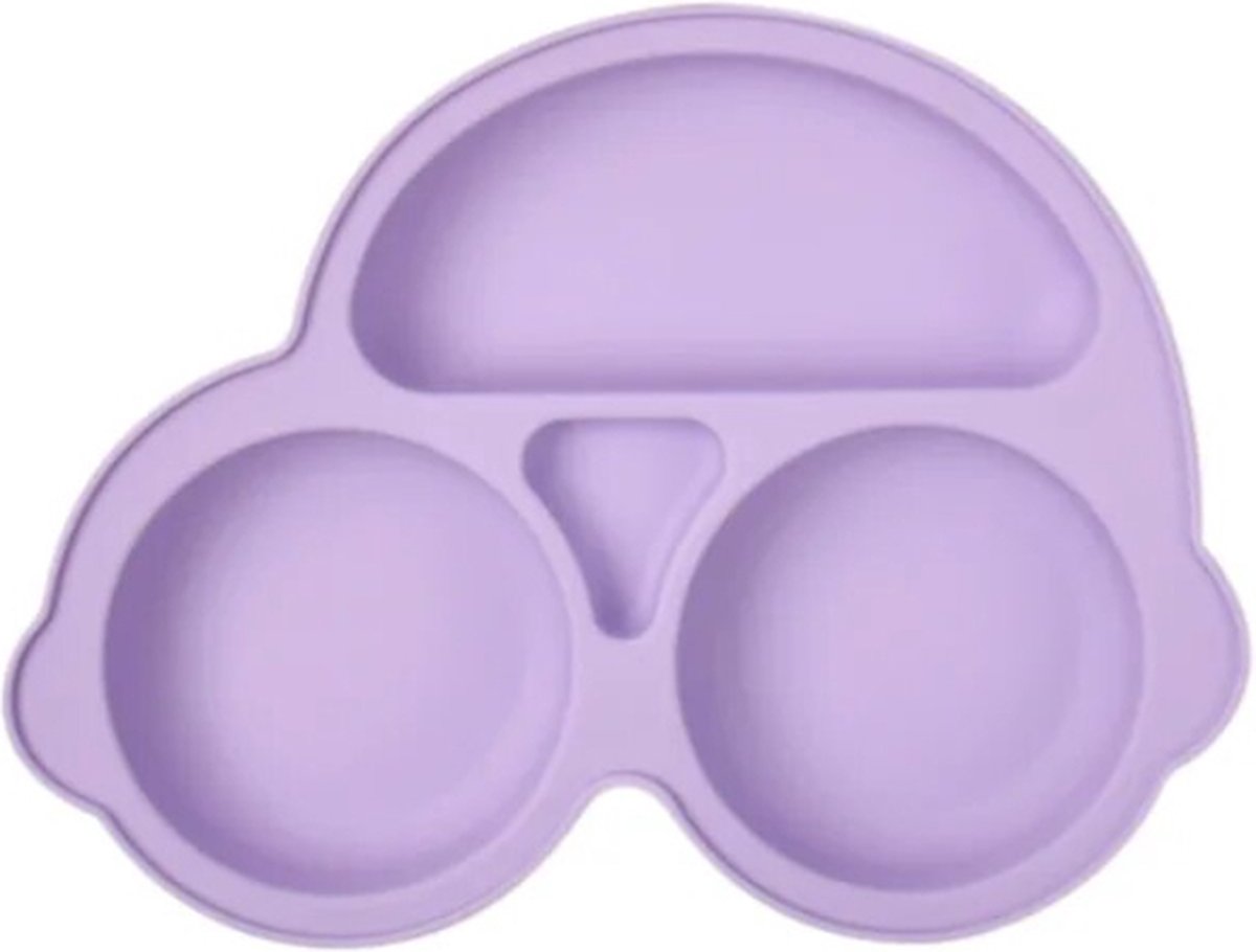 Goedkoopste Siliconen bord auto paars met zuignap - siliconen auto bord - eetbord zuignap - kinderbordje zuignap