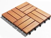 Dalles de terrasse Carrelage de sol en bois Bois d'acacia Résistant aux intempéries Facile à installer 10 pièces 30 x 30 cm (env. 0 m2)