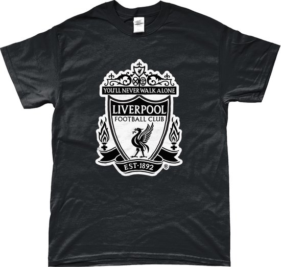 Liverpool Shirt - Logo - T-Shirt - Liverpool - UEFA - Champions League - Voetbal - Artikelen - Zwart - Unisex - Regular Fit - Maat 4XL