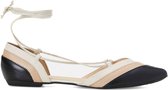 Mangará Cereja Dames sandalen - Leer - Off-White en Zwart - Maat 38