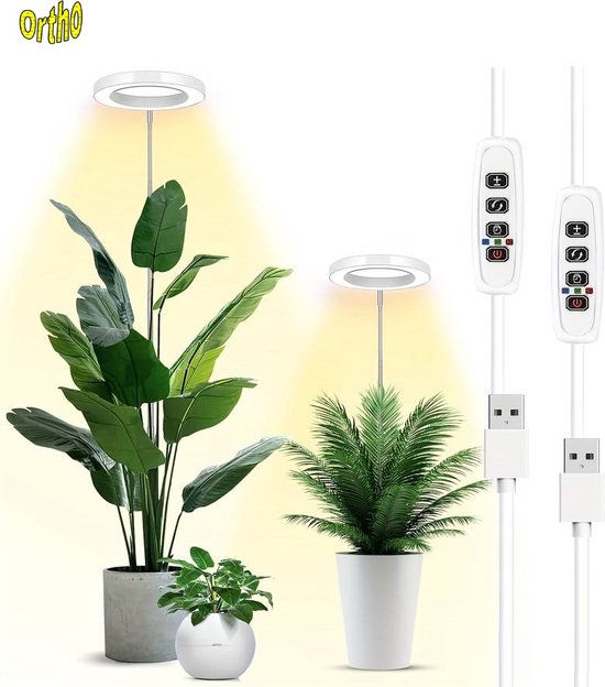 Groeilamp Voor Kamerplanten - Volledig Spectrum LED Met Timer, Verstelbaar  En 5V Veilig Led Groeilamp Kamerplanten