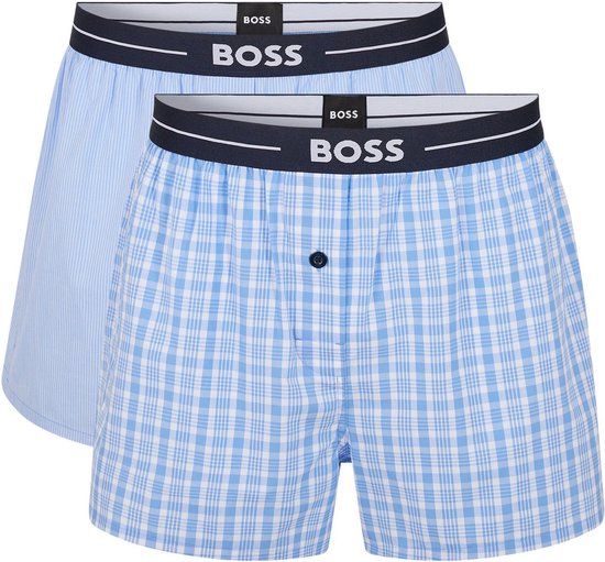 BOSS - Boxershorts 2-Pack Blauw - Heren - Maat XL - Regular-fit