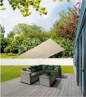 Livarno home Zonnescherm - Luifel - Rechthoek - 200x300cm - 100% Polyester - UV-Bescherming - Zonbescherming - Beige