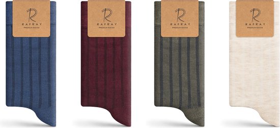 RAFRAY Bamboe Sokken - Classic - Premium Dunne Bamboe Sokken in Cadeaubox - Premium Bamboo Socks - 4 Paar - Maat 40-44