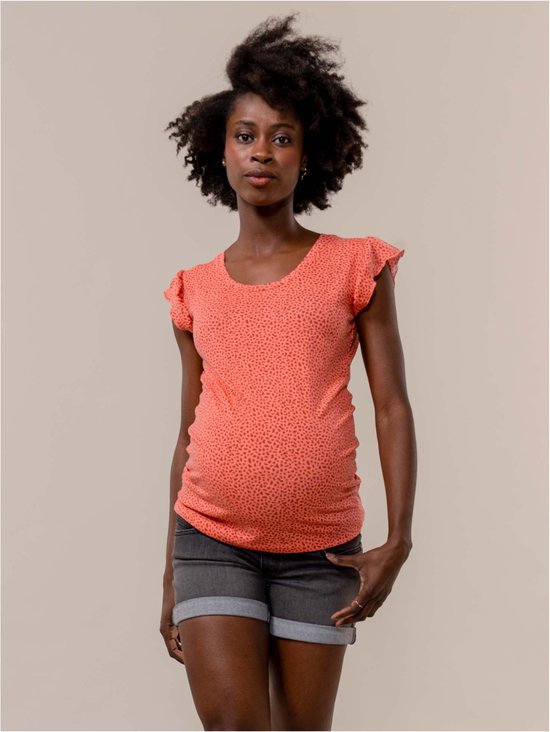 Prénatal zwangerschapsshirt - Zwangerschapskleding - Peach Orange - Maat S