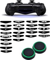 Gadgetpoint | Gaming Thumbgrips | Performance Antislip Thumbsticks | Joystick Cap Thumb Grips | Accessoires geschikt voor Playstation 4 – PS4 & Playstation 3 - PS3 | Zwart/Groen + Willekeurige Sticker