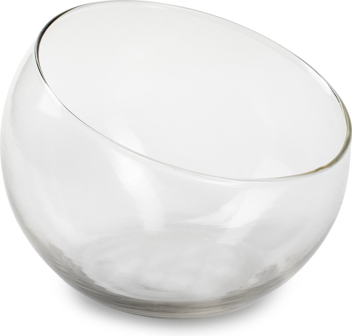 Jodeco Bobby bloemenvaas - helder glas - bol model - 15 x 12 cm - 2,5L inhoud