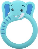 Blauwe olifant silicone baby bijtring BPA vrij kauwbaar vanaf 0 maanden kraamcadeau, baby speelgoed, babyshower cadeau, bijtringen