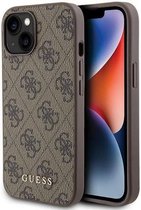 Guess 4G Back Case - Geschikt voor Apple iPhone 15 Pro (6.1") - Bruin