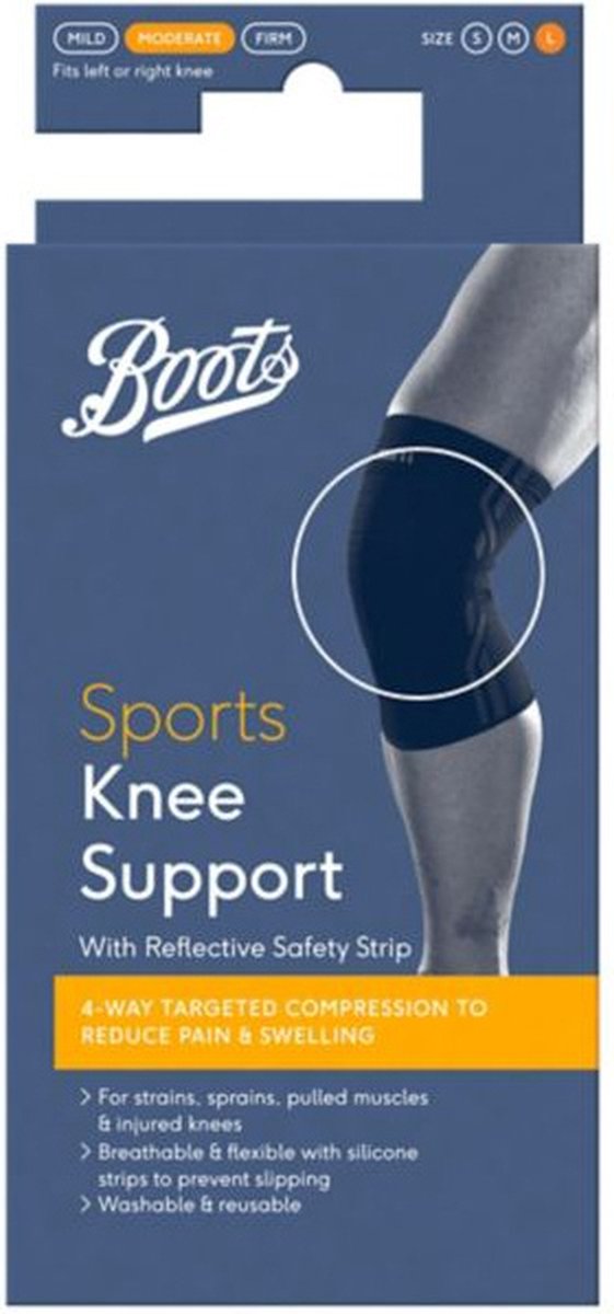Boots Sports Kniesteun met reflecterende veiligheidsstrook - L