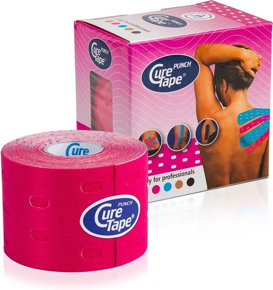 CureTape® Punch - Pink - Kinesiotape - Uniek gatenpatroon - Werkt sterker op huid en fascie - 5cm x 5m