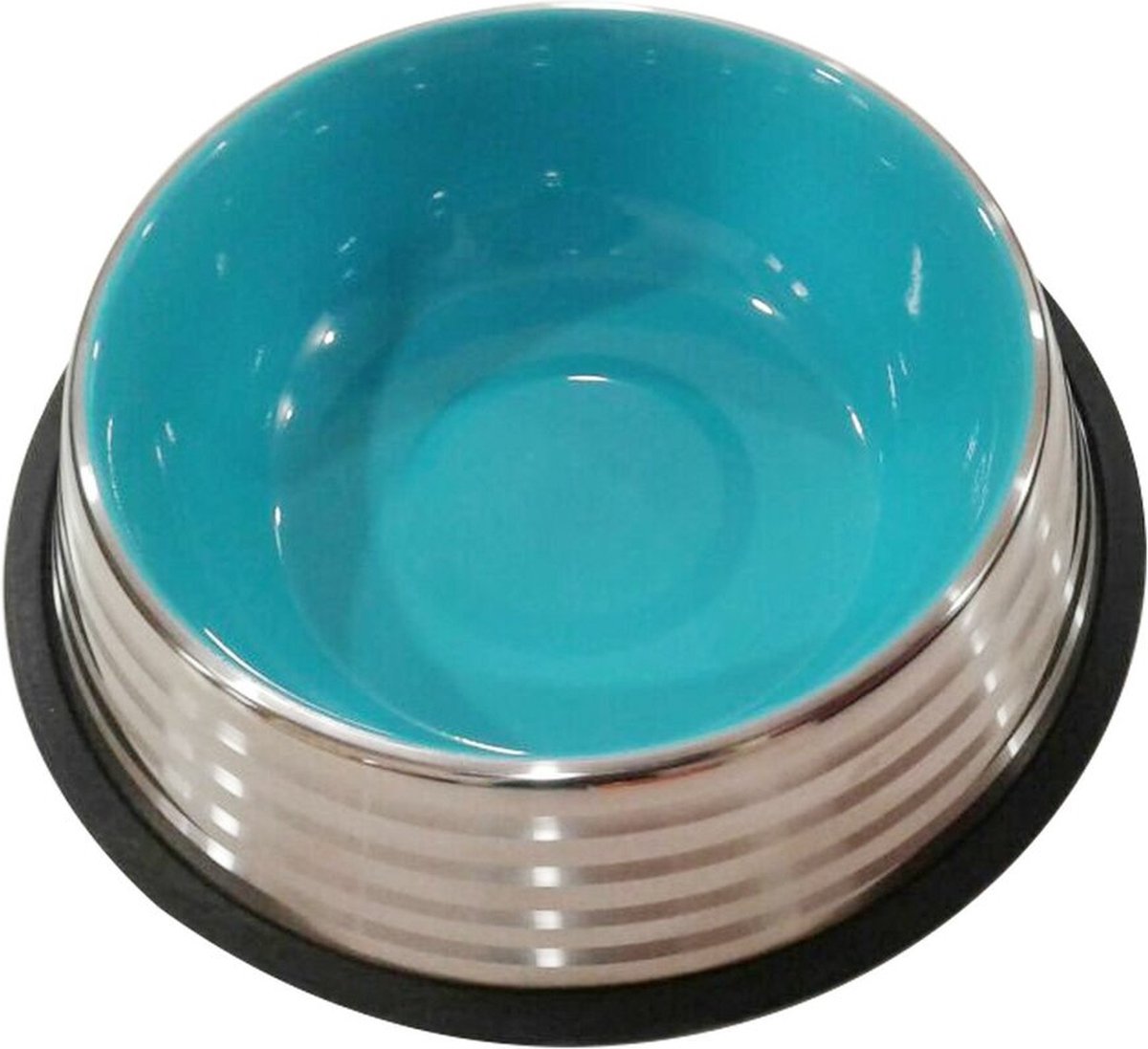 Nobleza Hondenvoerbak - RVS Voerbak Hond - Drinkbak Hond - Anti-slip - 650 ml - Ø 22,5 cm - Blauw
