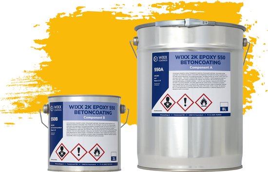 Wixx 2K Epoxy 550 Betonverf - 10L - RAL 1023 | Verkeersgeel