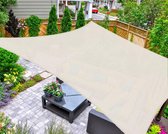 Zonneschermzeil, rechthoekig, 40 x 50 cm, UV-blokkerende luifel voor terras, achtertuin, gazon, tuin, buitenactiviteiten, crème