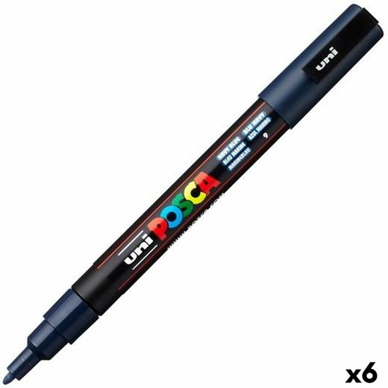 Verfstift posca pc3m f marineblauw | 6 stuks