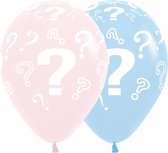 Ballon Pastel Vraagtekens | meisje | Voor Gender Reveal en Babyshower
