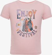 TwoDay meisjes T-shirt met zebra lichtroze - Maat 122/128