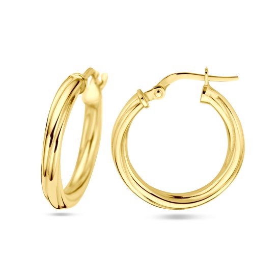 YO&NO - Oorringen - Dames - Gedraaide buis - 3mm - oorbellen - Sieraden Vrouw - Goud 14 Karaat