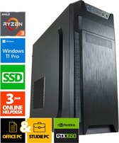 Office Computer - Ryzen 3 - 512GB SSD - 128GB RAM - GTX 1650 - WX32336 - Windows 11 - ScreenON - Allround Business PC + DVD speler + WiFi & Bluetooth