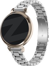 Bandz Stalen schakel band 'Classic' - Smartwatch bandje 14mm geschikt voor Garmin Lily 2 (alleen tweede versie) - inclusief inkort set - zilver