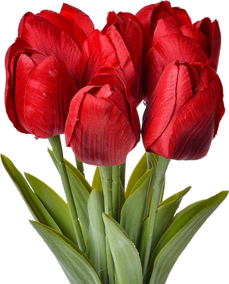 Clayre & Eef Kunstbloem Tulp 32 cm Rood Kunststof
