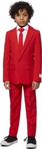 OppoSuits Red Devil - Jongens Pak - Casual Effen Gekleurd - Rood - Maat EU 98/104