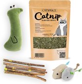 Catnip Voordeelpakket - Kattenkruid - Kattenspeelgoed - 5 Matatabi Sticks - 2 Muizen - 1 Knuffel