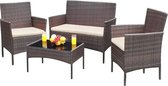 Salon en rotin - Ensemble de meubles de jardin - Table - Chaise - Canapé - Set d'été - 4 pièces - Set de salon 4 pièces - Set de salon
