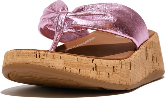 FitFlop F- Mode Leather-Twist Flatform Toe-Thongs (Liège) VIOLET - Taille 42